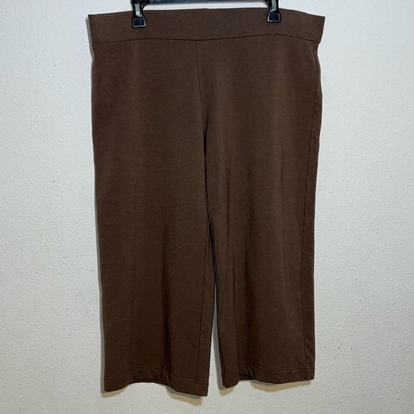 Purejill Womens Pima Cotten Blend Wide leg Capri Pants Size Large - Picture 1 of 12